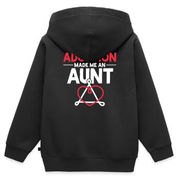 L’adoption m’a fait tante Gotcha jour tante drôle tante - Sweat Premium à capuche zippé enfant bio - noir - Dos - AI Model Kid Male (0cm)
