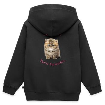 Vous êtes parfait - Sweat Premium à capuche zippé enfant bio - noir - Dos - AI Model Kid Male (0cm)