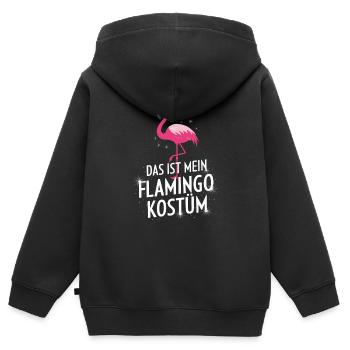 Das ist mein Flamingo Kostüm - Kinder Premium Organic Zip Hoodie - Schwarz - Hinten - AI Model Kid Male (0cm)