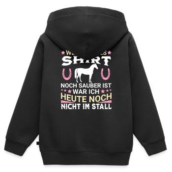 Toujours propre ? Sans écurie - Sweat Premium à capuche zippé enfant bio - noir - Dos - AI Model Kid Male (0cm)