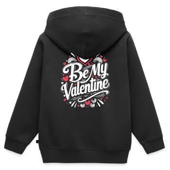 Be my Valentine - Liebe - Geschenk - Kinder Premium Organic Zip Hoodie - Schwarz - Hinten - AI Model Kid Male (0cm)