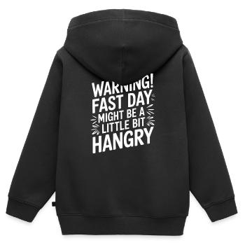 Intermittent fasting Intermittent fasting - Kids Premium Organic Zip-up Hoodie - black - Back - AI Model Kid Male (0cm)