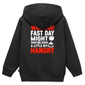 Intermittent fasting Intermittent fasting - Kids Premium Organic Zip-up Hoodie - black - Back - AI Model Kid Male (0cm)
