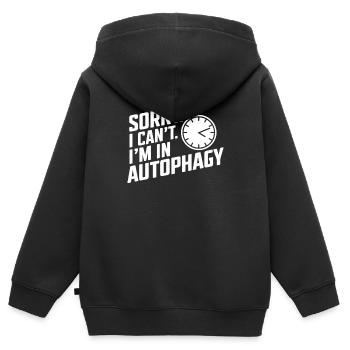 Jeûne intermittent Jeûne intermittent - Sweat Premium à capuche zippé enfant bio - noir - Dos - AI Model Kid Male (0cm)