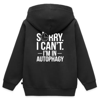 Intermittent fasting Intermittent fasting - Kids Premium Organic Zip-up Hoodie - black - Back - AI Model Kid Male (0cm)