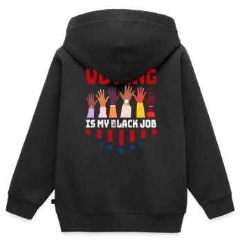 Voter est mon travail noir Drôle Élection Politique - Sweat Premium à capuche zippé enfant bio - noir - Dos - AI Model Kid Male (0cm)