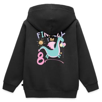 8th birthday Girl Dracon 8 Years Old Gifts - Kinder Premium Organic Zip Hoodie - Schwarz - Hinten - AI Model Kid Male (0cm)