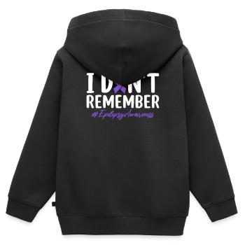 Ich erinnere mich nicht an eine lustige lila Bandepilepsie - Kinder Premium Organic Zip Hoodie - Schwarz - Hinten - AI Model Kid Male (0cm)