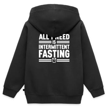 Intermittent fasting Intermittent fasting - Kids Premium Organic Zip-up Hoodie - black - Back - AI Model Kid Male (0cm)