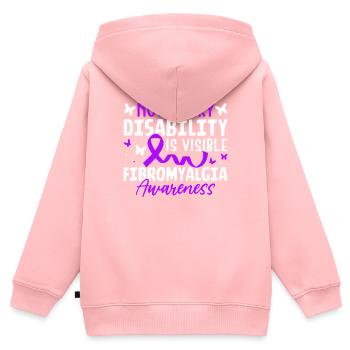 Nicht jede Behinderung ist sichtbar Lila Band - Kinder Premium Organic Zip Hoodie - Rosa - Hinten - AI Model Kid Female (0cm)