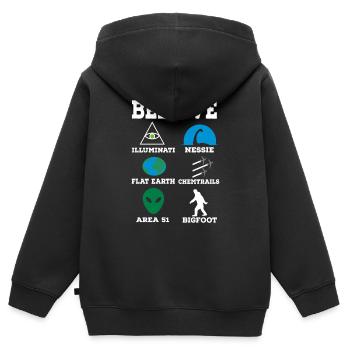 Conspiration - Sweat Premium à capuche zippé enfant bio - noir - Dos - AI Model Kid Male (0cm)