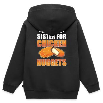 Chicken Nugget Chicken Nuggets - Kinder Premium Organic Zip Hoodie - Schwarz - Hinten - AI Model Kid Male (0cm)