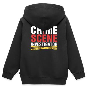 Tatort-Ermittler Lustige forensische Beweise - Kinder Premium Organic Zip Hoodie - Schwarz - Hinten - AI Model Kid Male (0cm)