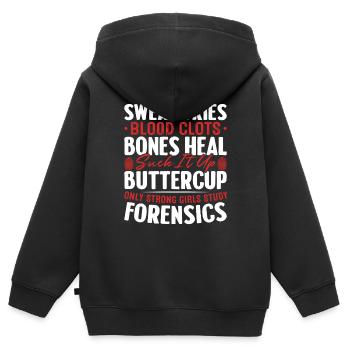 Schweiß trocknet Blutgerinnsel Knochen heilen Lustig - Kinder Premium Organic Zip Hoodie - Schwarz - Hinten - AI Model Kid Male (0cm)