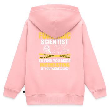 Scientifique médico-légal Scène de crime Preuves médico-légales - Sweat Premium à capuche zippé enfant bio - rose - Dos - AI Model Kid Female (0cm)