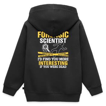 Forensiker Tatort Forensische Beweise - Kinder Premium Organic Zip Hoodie - Schwarz - Hinten - AI Model Kid Male (0cm)