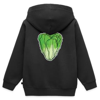 Salat Kostüm Karneval Eisbergsalat Gemüse Fasching - Kinder Premium Organic Zip Hoodie - Schwarz - Hinten - AI Model Kid Male (0cm)
