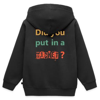 AVEZ-VOUS MIS UN TICKET – IT Admin PC Humour Blagues - Sweat Premium à capuche zippé enfant bio - noir - Dos - AI Model Kid Male (0cm)