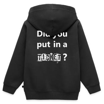 AVEZ-VOUS MIS UN TICKET – IT Admin PC Humour Blagues - Sweat Premium à capuche zippé enfant bio - noir - Dos - AI Model Kid Male (0cm)