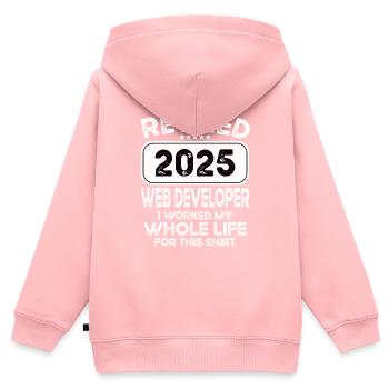 Retired Web developer 2025 - Kids Premium Organic Zip-up Hoodie - rose - Back - AI Model Kid Female (0cm)