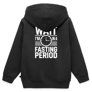 Intermittent fasting Intermittent fasting - Kids Premium Organic Zip-up Hoodie - black - Back - AI Model Kid Male (0cm)