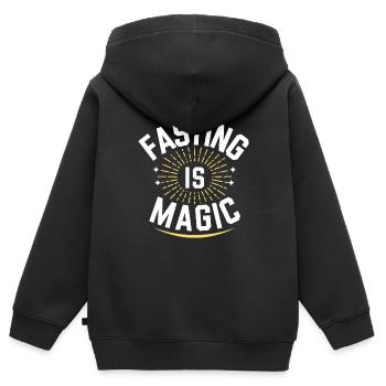 Intermittent fasting Intermittent fasting - Kids Premium Organic Zip-up Hoodie - black - Back - AI Model Kid Male (0cm)