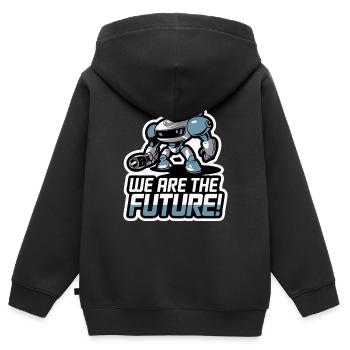 ROBOTER, WIR SIND DIE ZUKUNFT - Kinder Premium Organic Zip Hoodie - Schwarz - Hinten - AI Model Kid Male (0cm)