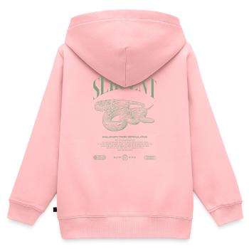 Gardien de reptiles python réticulé Streetwear - Sweat Premium à capuche zippé enfant bio - rose - Dos - AI Model Kid Female (0cm)
