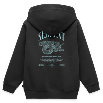 Gardien de reptiles python réticulé Streetwear - Sweat Premium à capuche zippé enfant bio - noir - Dos - AI Model Kid Male (0cm)