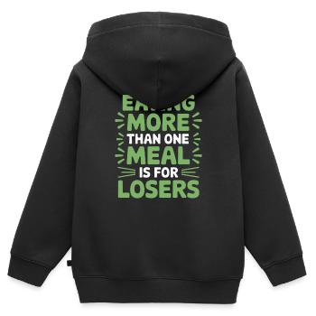 Intermittent fasting Intermittent fasting - Kids Premium Organic Zip-up Hoodie - black - Back - AI Model Kid Male (0cm)