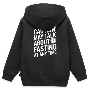 Jeûne intermittent Jeûne intermittent - Sweat Premium à capuche zippé enfant bio - noir - Dos - AI Model Kid Male (0cm)