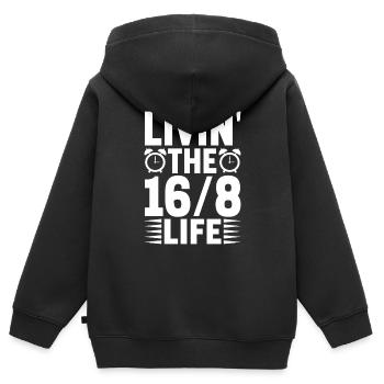 Intermittent fasting Intermittent fasting - Kids Premium Organic Zip-up Hoodie - black - Back - AI Model Kid Male (0cm)