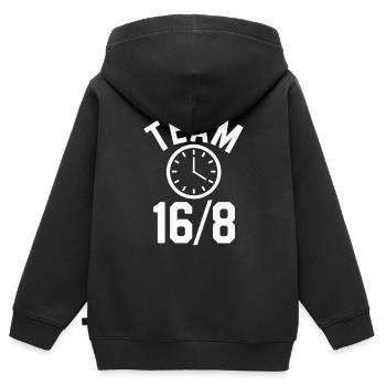 Jeûne intermittent Jeûne intermittent - Sweat Premium à capuche zippé enfant bio - noir - Dos - AI Model Kid Male (0cm)