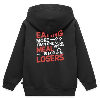 Intermittent fasting Intermittent fasting - Kids Premium Organic Zip-up Hoodie - black - Back - AI Model Kid Male (0cm)