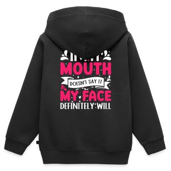 Présenter - Sweat Premium à capuche zippé enfant bio - noir - Dos - AI Model Kid Male (0cm)