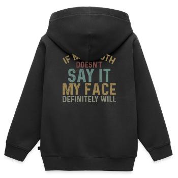 Présenter - Sweat Premium à capuche zippé enfant bio - noir - Dos - AI Model Kid Male (0cm)