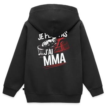 Je peux pas j'ai MMA - Sweat Premium à capuche zippé enfant bio - noir - Dos - AI Model Kid Male (0cm)