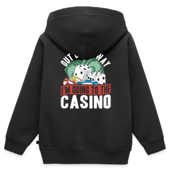 Aus Meinem Weg Gehe Zum Casino Gambler Geschenk - Kinder Premium Organic Zip Hoodie - Schwarz - Hinten - AI Model Kid Male (0cm)