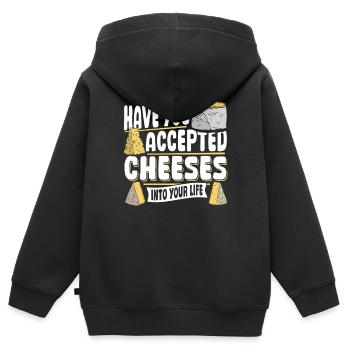Parmesan Gouda Included Cheese In Her Life - Kids Premium Organic Zip-up Hoodie - black - Back - AI Model Kid Male (0cm)