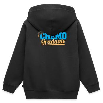 Chemo -Absolventen Chemotherapie -Krebsbewusstsein - Kinder Premium Organic Zip Hoodie - Schwarz - Hinten - AI Model Kid Male (0cm)
