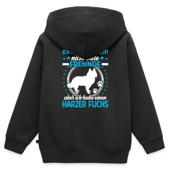 Harz fox is my friend Old German herding dog - Kids Premium Organic Zip-up Hoodie - black - Back - AI Model Kid Male (0cm)