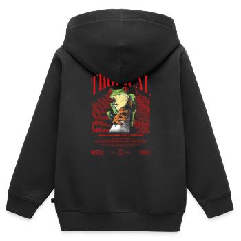 Grenouille arboricole aux yeux rouges Amphibien de la forêt tropicale - Sweat Premium à capuche zippé enfant bio - noir - Dos - AI Model Kid Male (0cm)