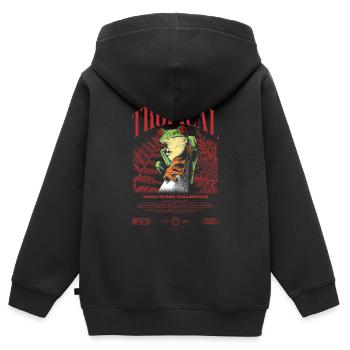 Grenouille arboricole aux yeux rouges Amphibien de la forêt tropicale - Sweat Premium à capuche zippé enfant bio - noir - Dos - AI Model Kid Male (0cm)