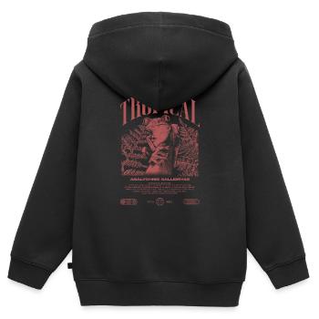 Grenouille arboricole aux yeux rouges Amphibien de la forêt tropicale - Sweat Premium à capuche zippé enfant bio - noir - Dos - AI Model Kid Male (0cm)