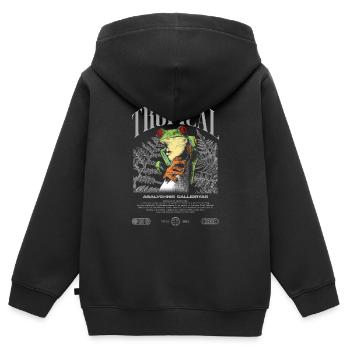 Grenouille arboricole aux yeux rouges Amphibien de la forêt tropicale - Sweat Premium à capuche zippé enfant bio - noir - Dos - AI Model Kid Male (0cm)