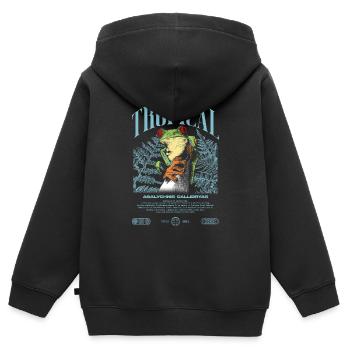 Grenouille arboricole aux yeux rouges Amphibien de la forêt tropicale - Sweat Premium à capuche zippé enfant bio - noir - Dos - AI Model Kid Male (0cm)