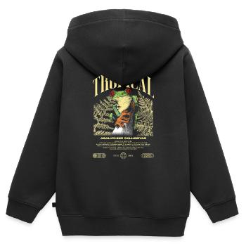 Grenouille arboricole aux yeux rouges Amphibien de la forêt tropicale - Sweat Premium à capuche zippé enfant bio - noir - Dos - AI Model Kid Male (0cm)