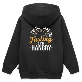 Intermittent fasting Intermittent fasting - Kids Premium Organic Zip-up Hoodie - black - Back - AI Model Kid Male (0cm)