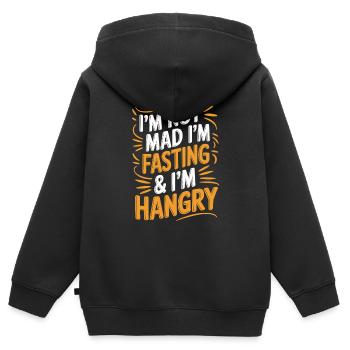 Intermittent fasting Intermittent fasting - Kids Premium Organic Zip-up Hoodie - black - Back - AI Model Kid Male (0cm)