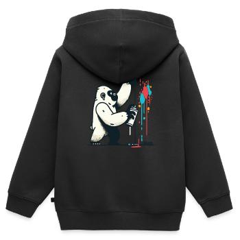 Graffiti-Gorilla mit Spraydose - Kinder Premium Organic Zip Hoodie - Schwarz - Hinten - AI Model Kid Male (0cm)